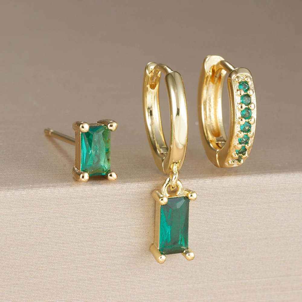 Crystal Hoop Earrings Set - Nora