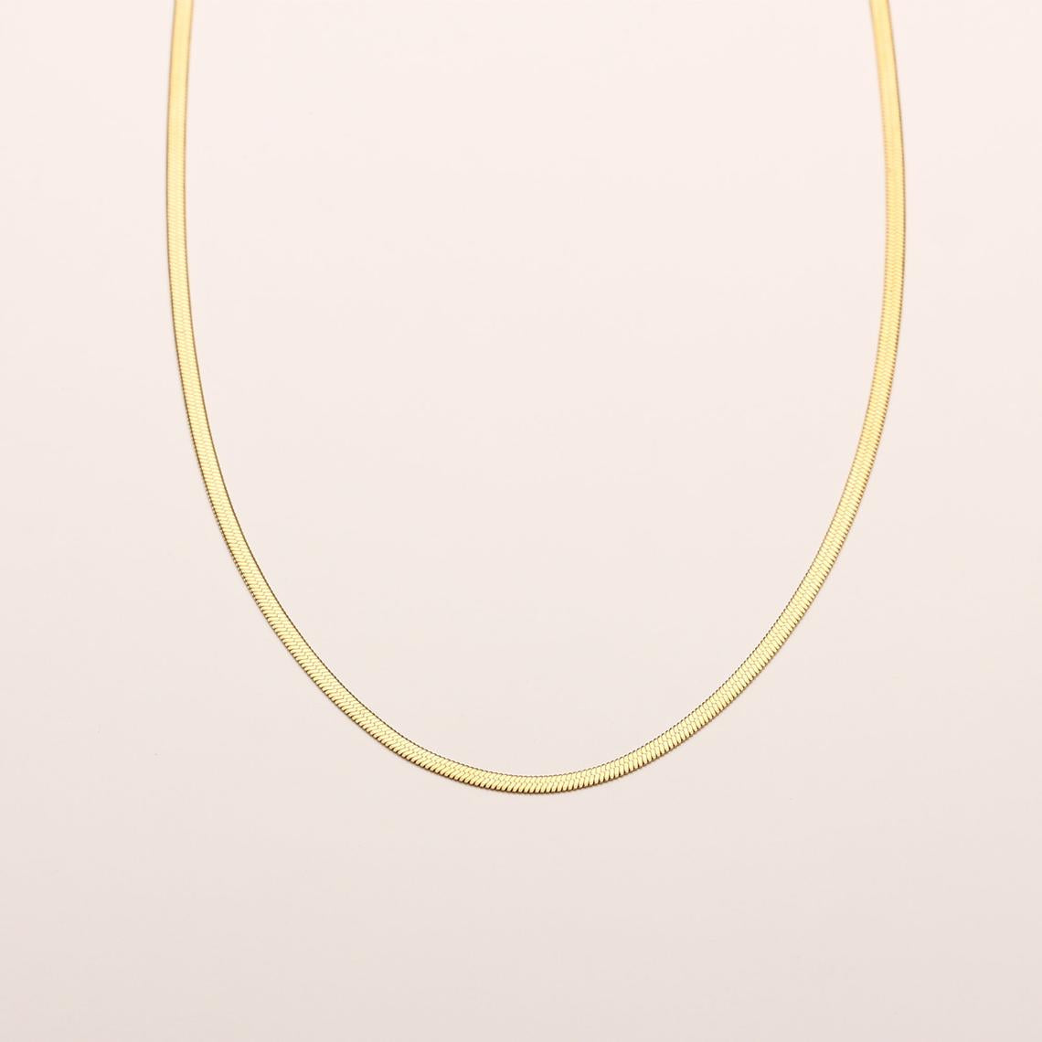 Double Layer Herringbone Chain Necklace - Isa