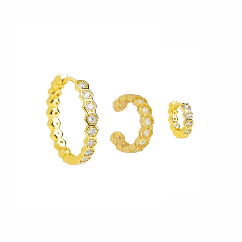 Hive Hoop Earrings Geometric - Alexa