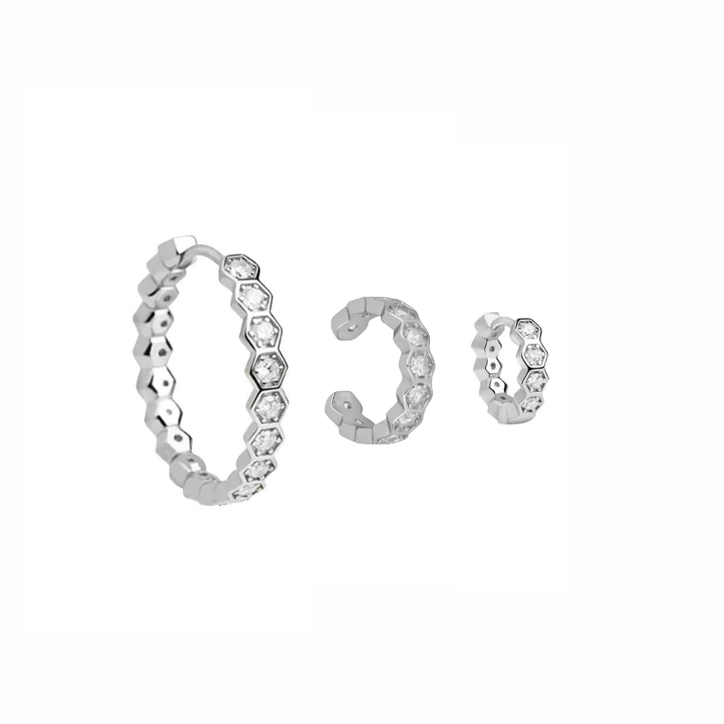 Hive Hoop Earrings Geometric - Alexa