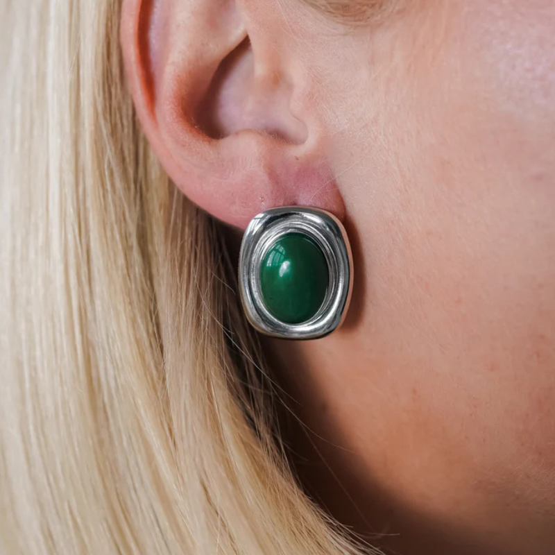 Polished Gem Vintage Earrings - Isabelle