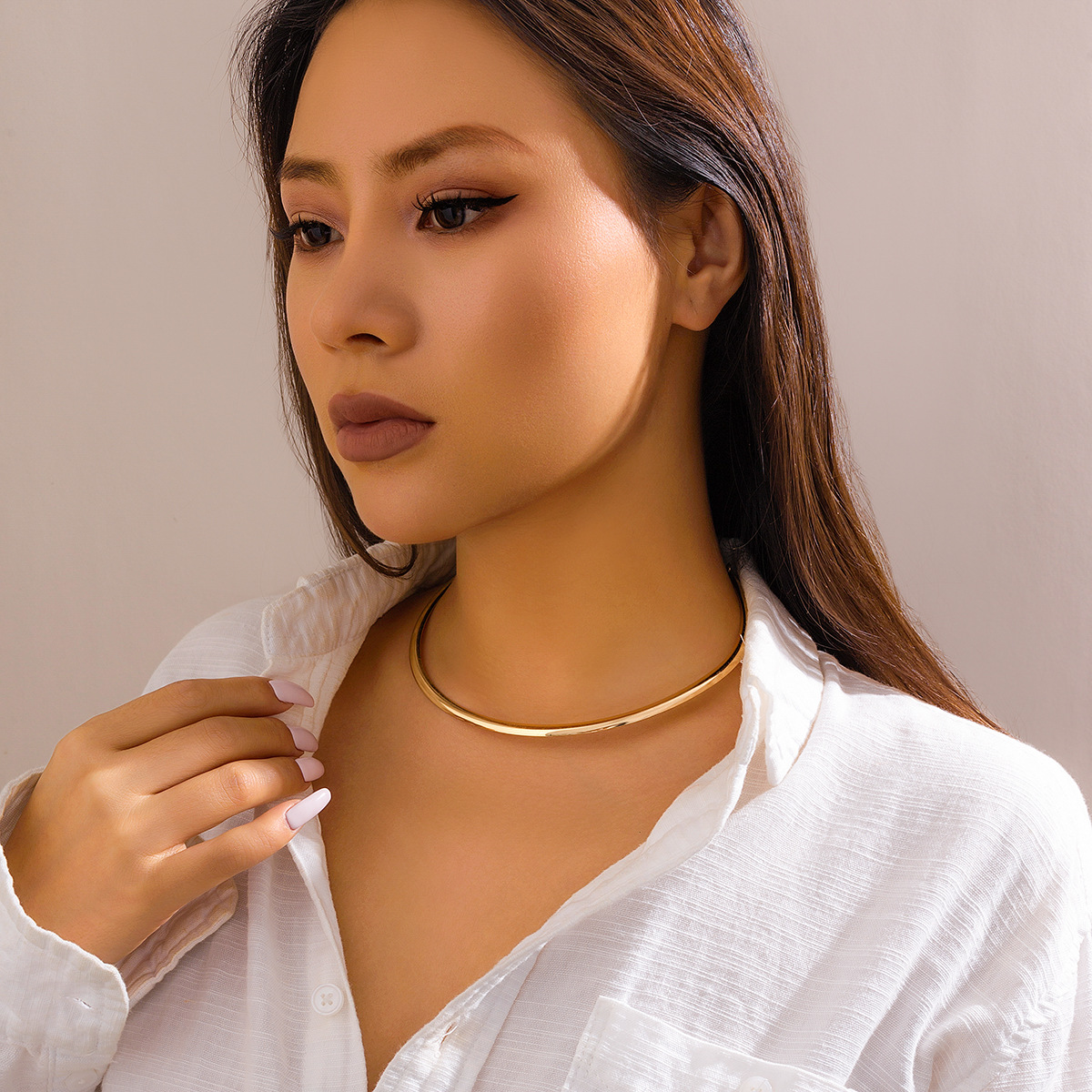 Ring Clavicle chain - Fine ring choker