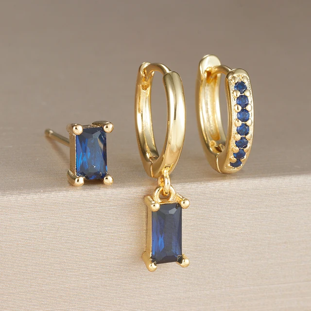 Crystal Hoop Earrings Set - Nora