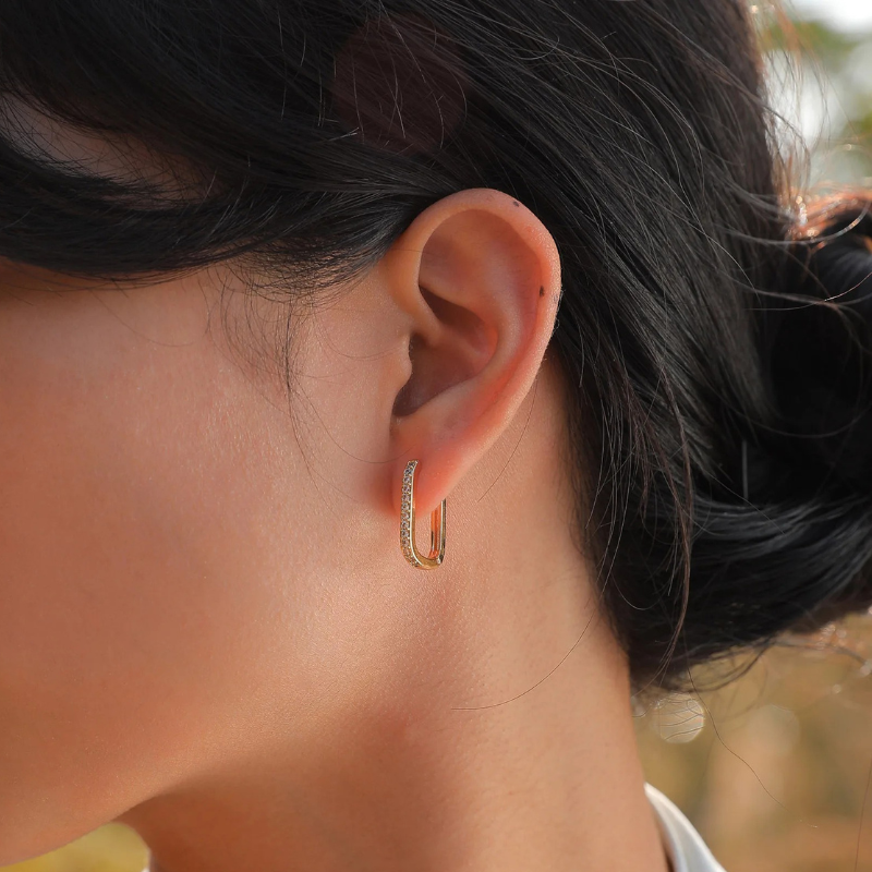 Sparkling Hoop Earrings - Luna
