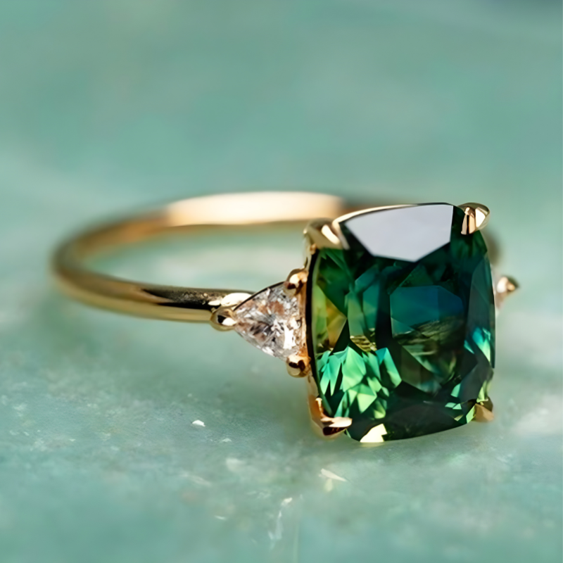 Emerald Zirconia Gold Ring | Gold