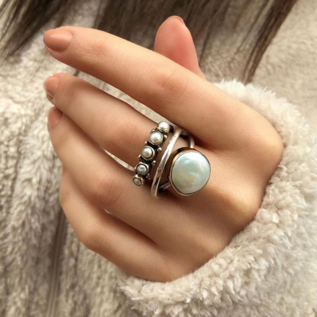 Celestial Silver Moonstone Ring - Rhaenyra