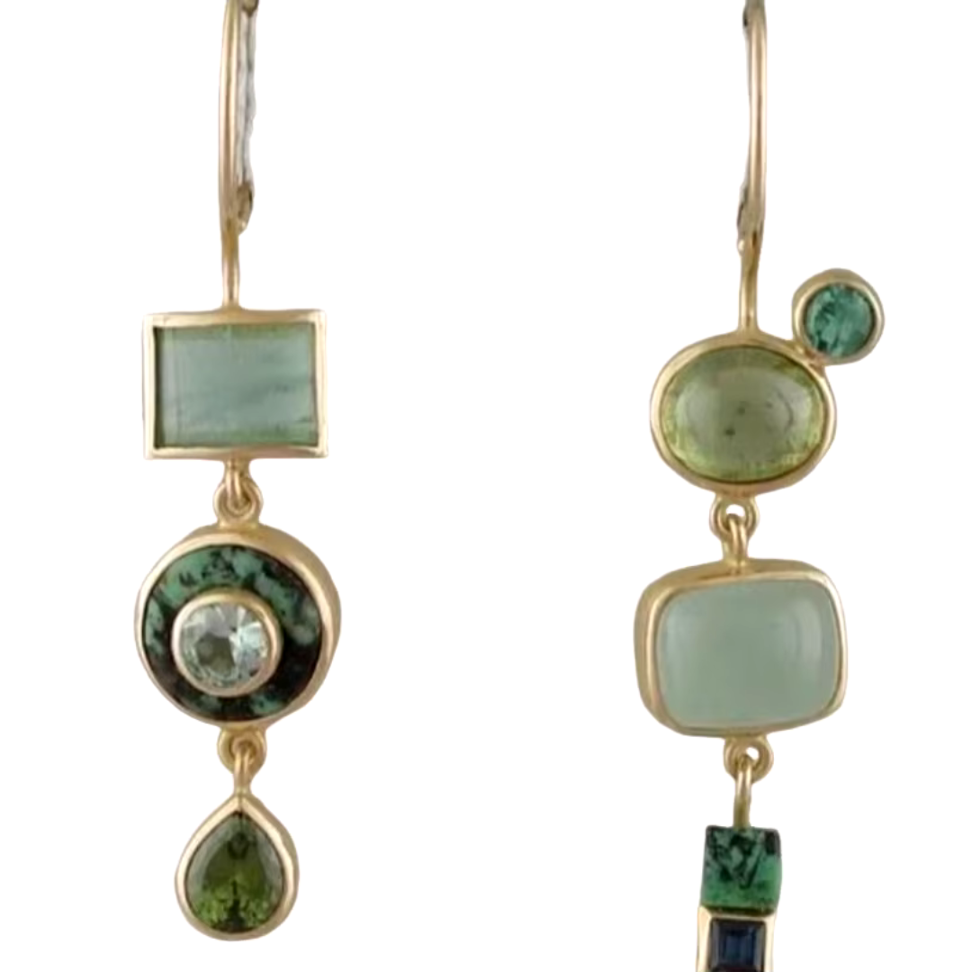 Vintage Green Dangling Earrings | Elena
