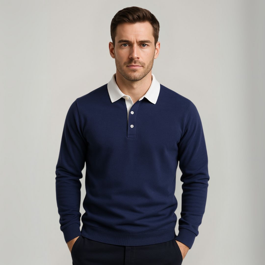 James Cotton Polo Sweater | Collared Long Sleeve Jumper