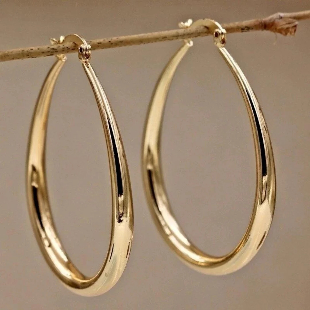 Vintage Gold Hoop Earrings | Classic