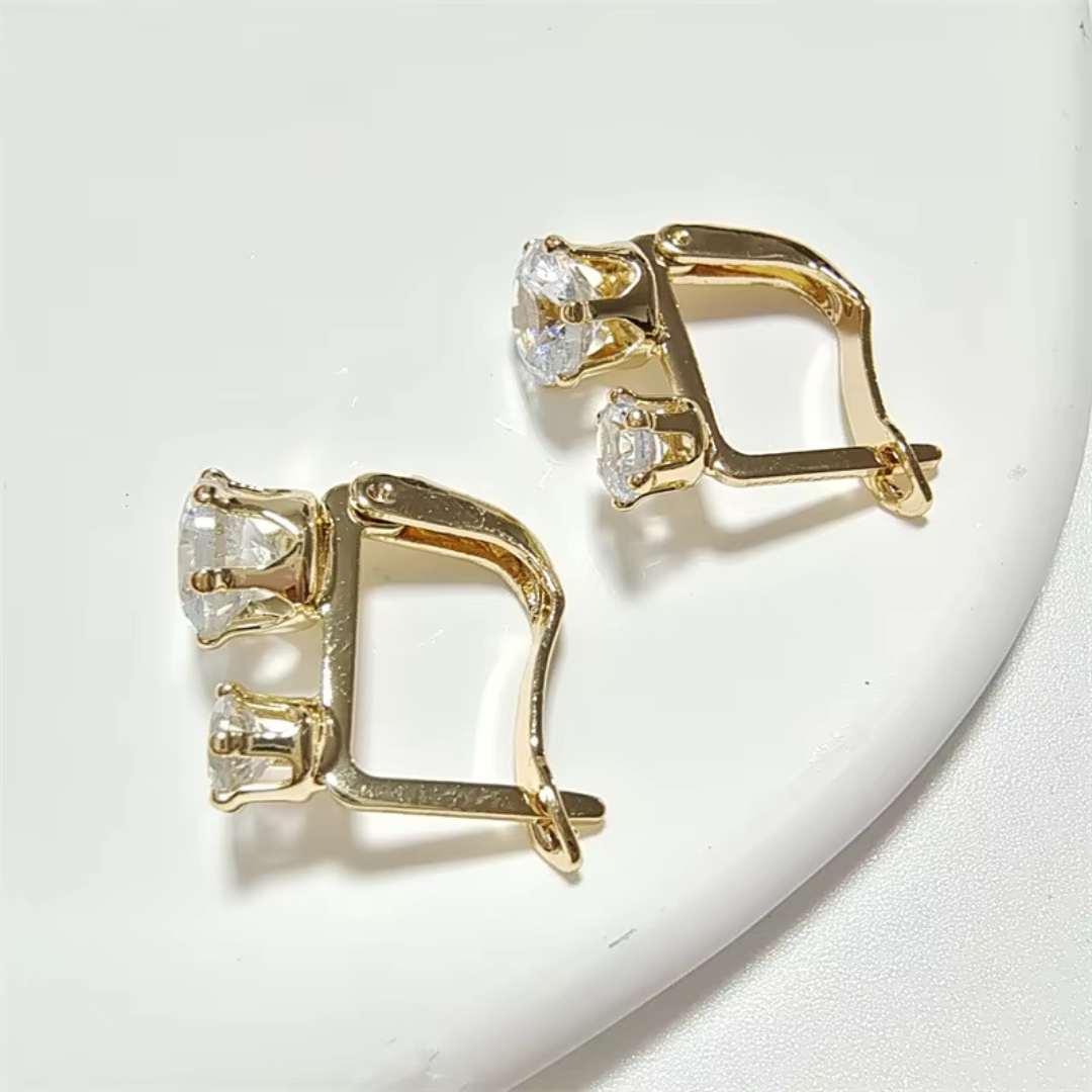 Vintage Gold Zirconia Earrings | Lisa