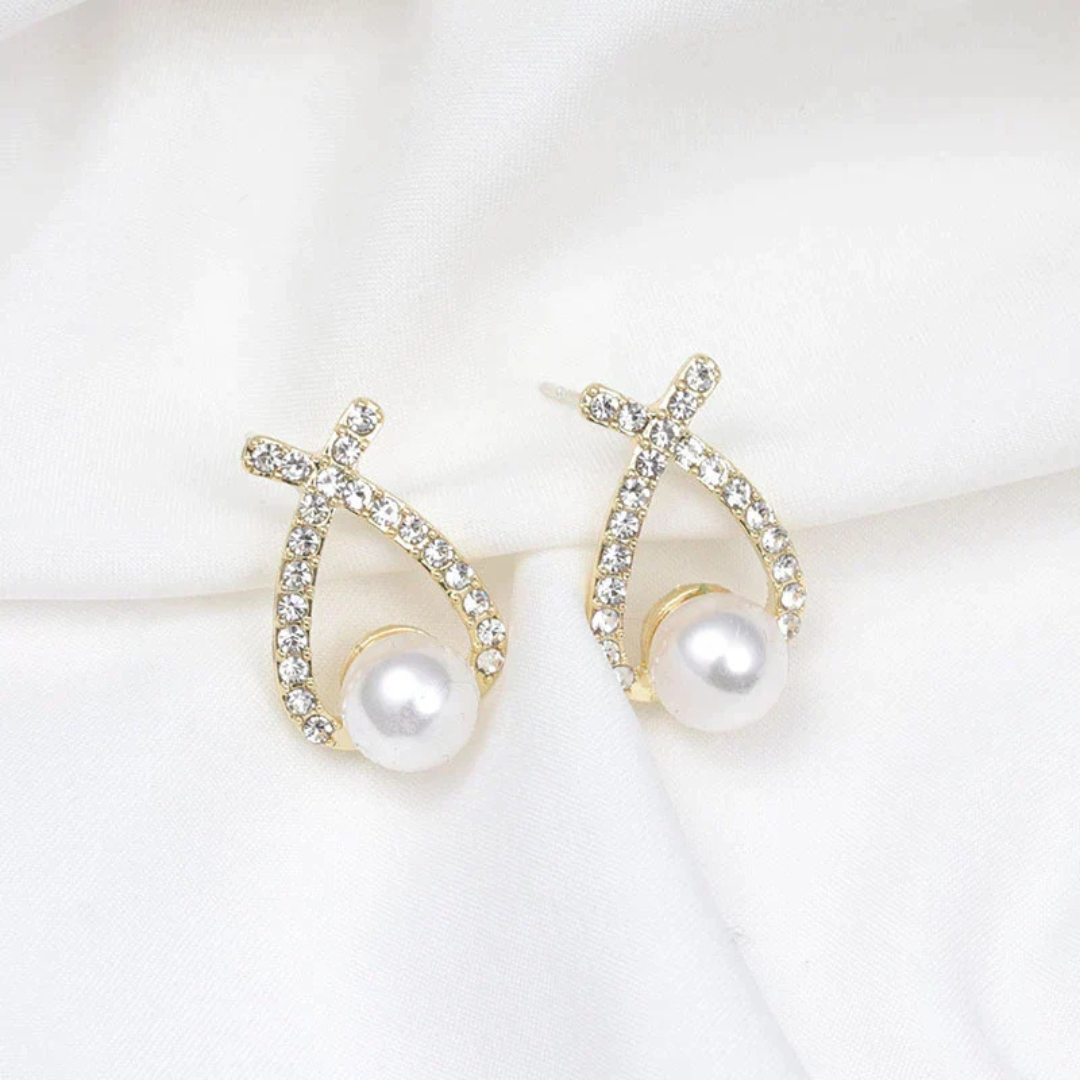 Pearl Earrings with Glitter - Celeste