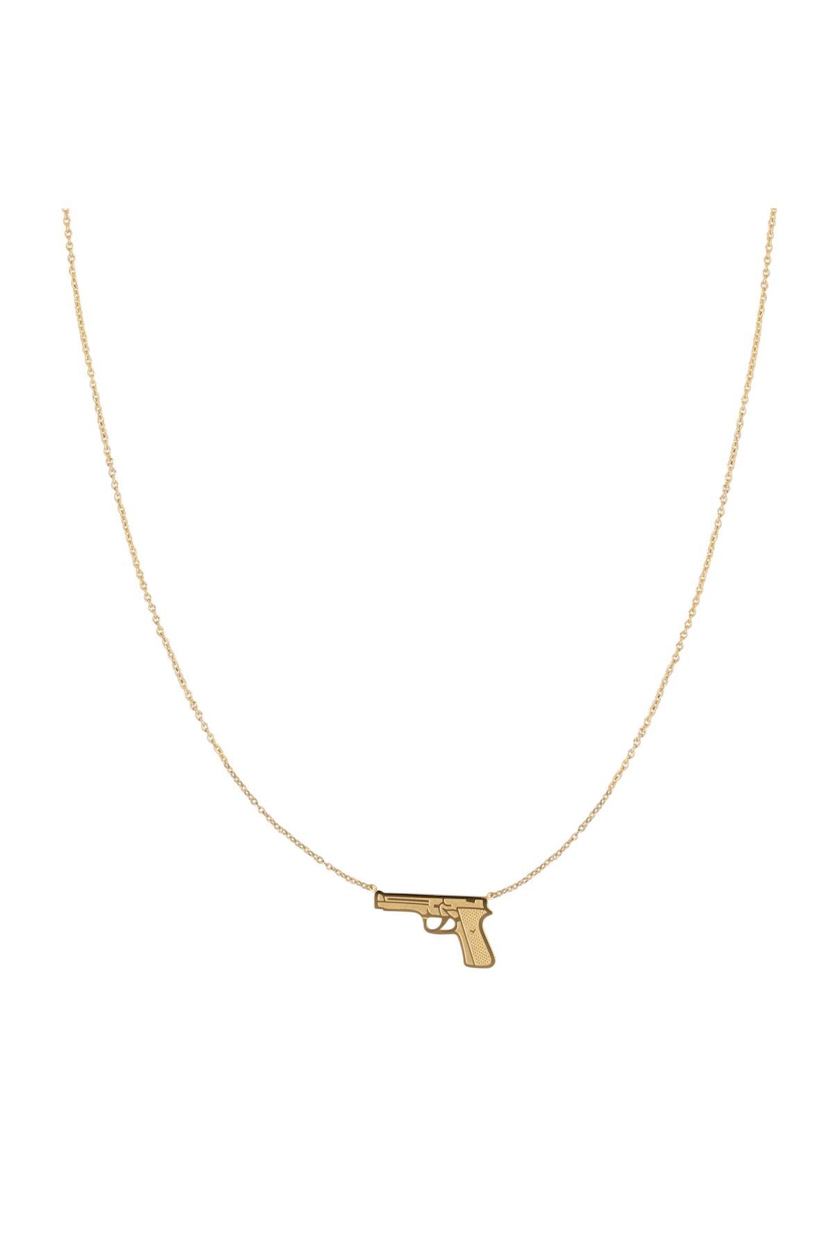 Pistol Pendant Necklace - Raven