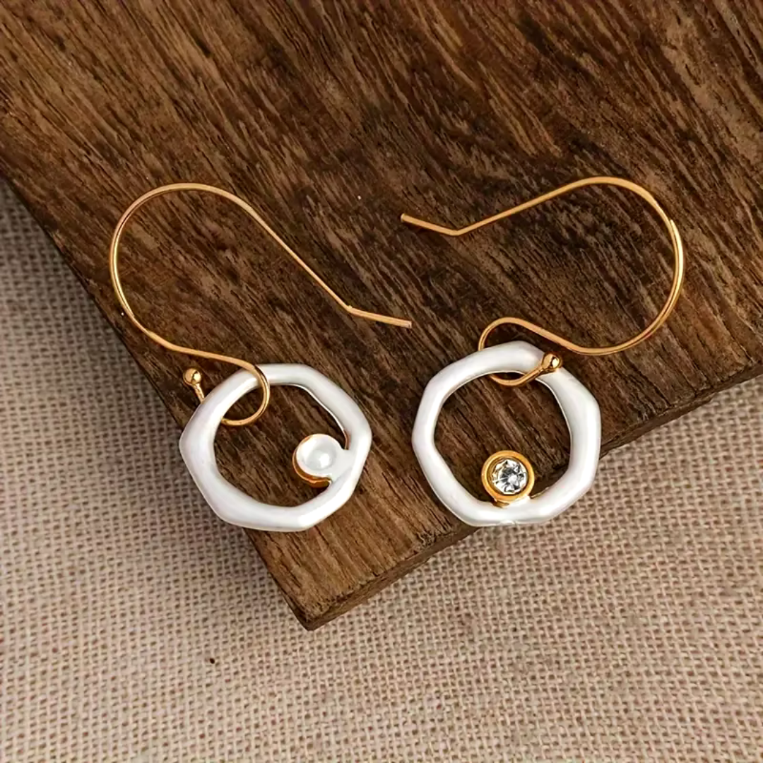 Vintage Gold and Silver Zirconia Earrings | Amara