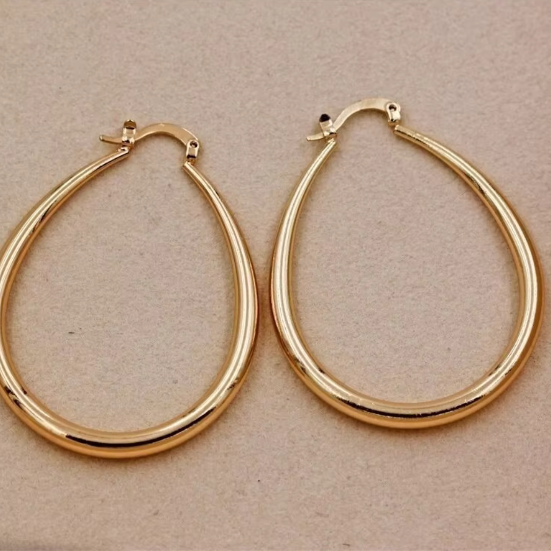 Vintage Gold Hoop Earrings | Classic