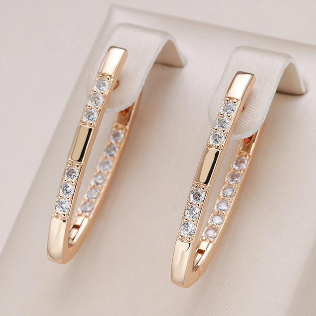 Gold Zirconia Elegance Earrings | Ava