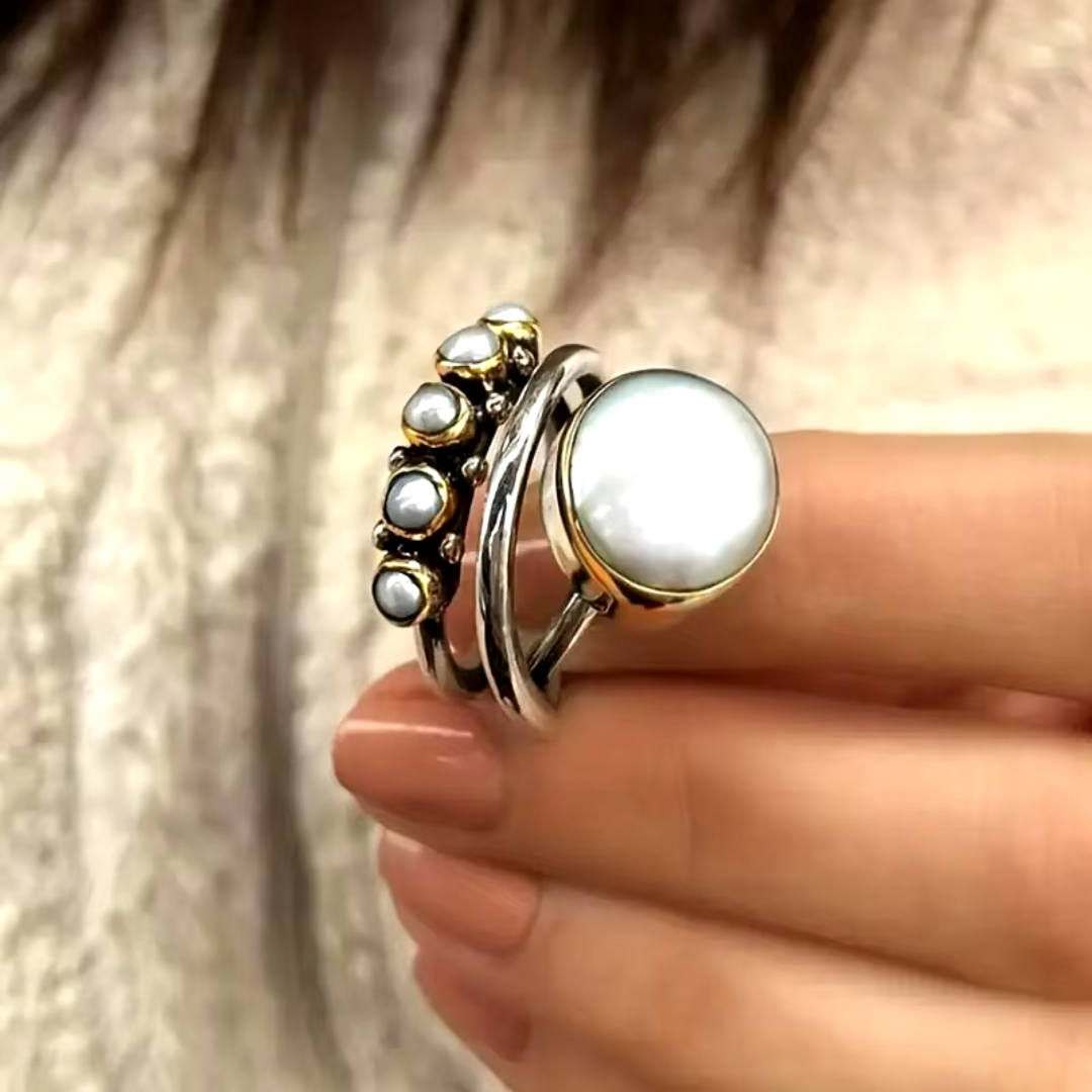 Celestial Silver Moonstone Ring - Rhaenyra
