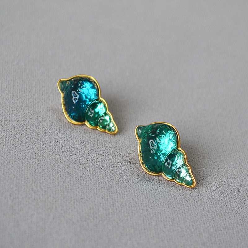 Sea Blue Shell Earrings - Celeste
