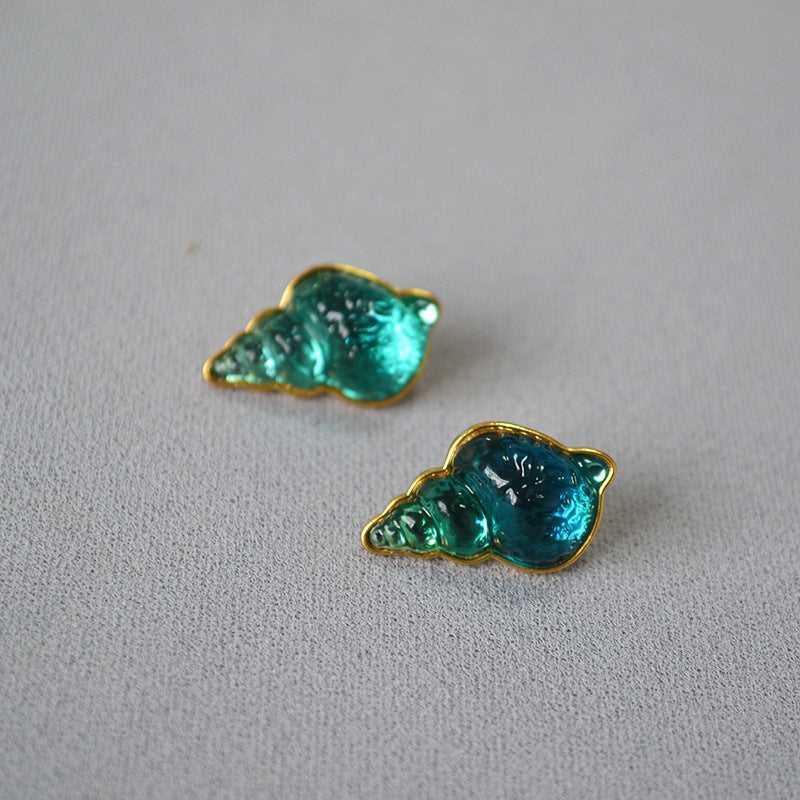 Sea Blue Shell Earrings - Celeste