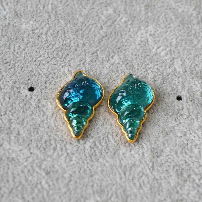 Sea Blue Shell Earrings - Celeste