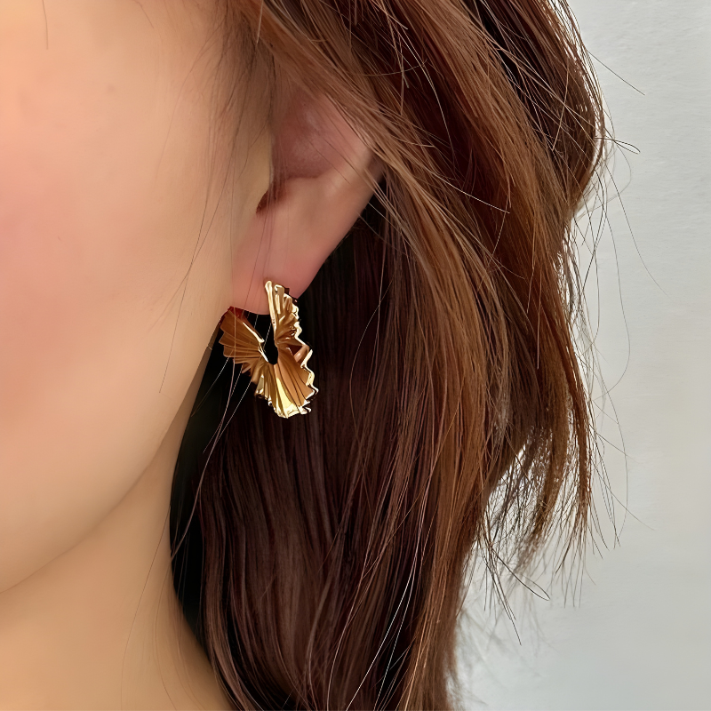 Textured Gold Earrings | Sophia