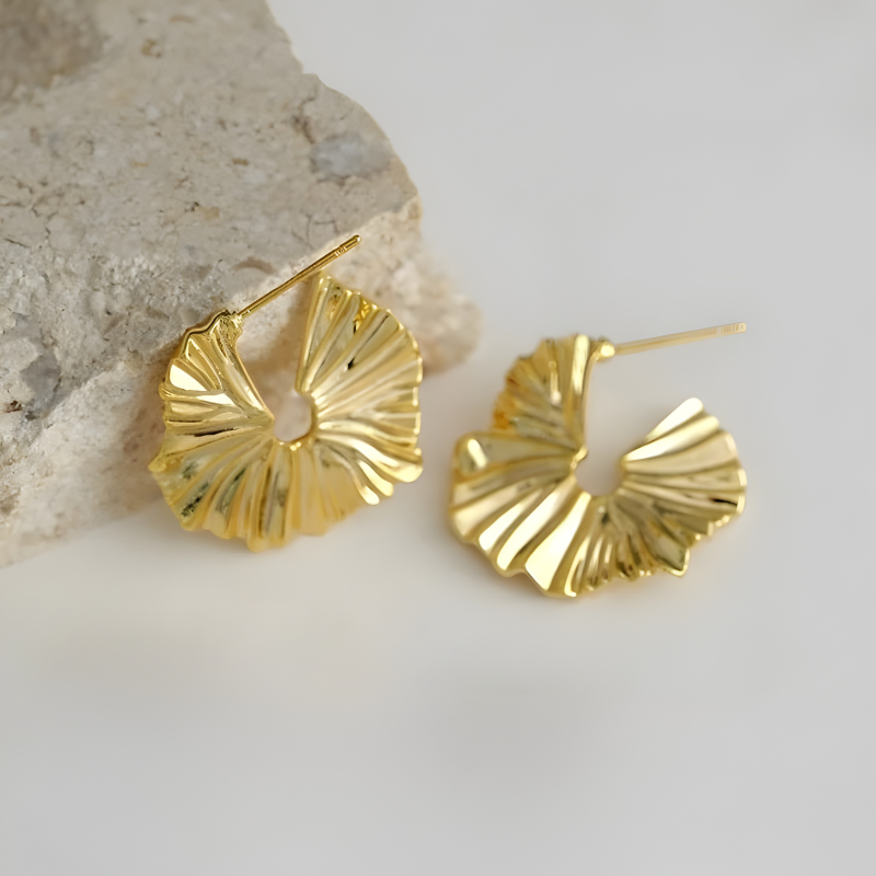 Textured Gold Earrings | Sophia
