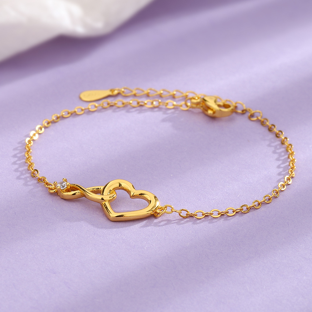 Infinity heart bracelet - Dainty CZ bracelet