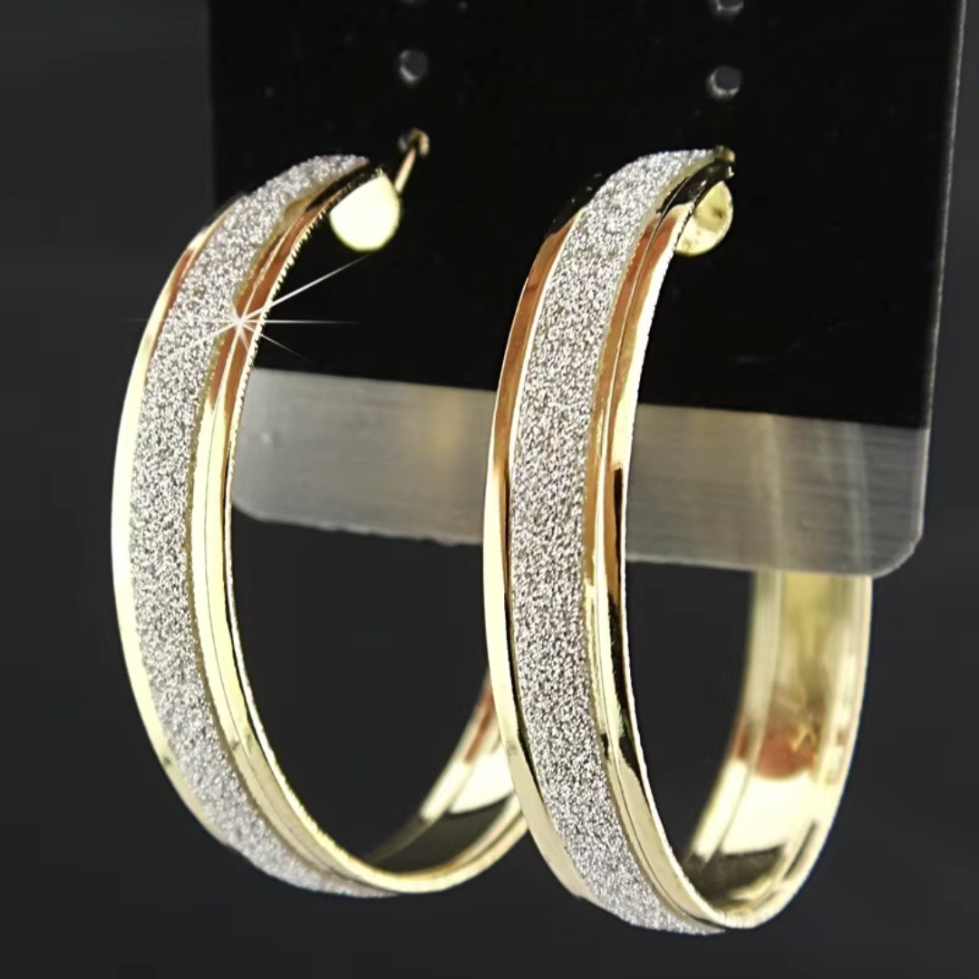 Vintage Gold Clear Hoop Earrings | Gold