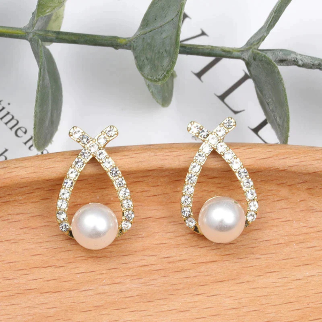 Pearl Earrings with Glitter - Celeste