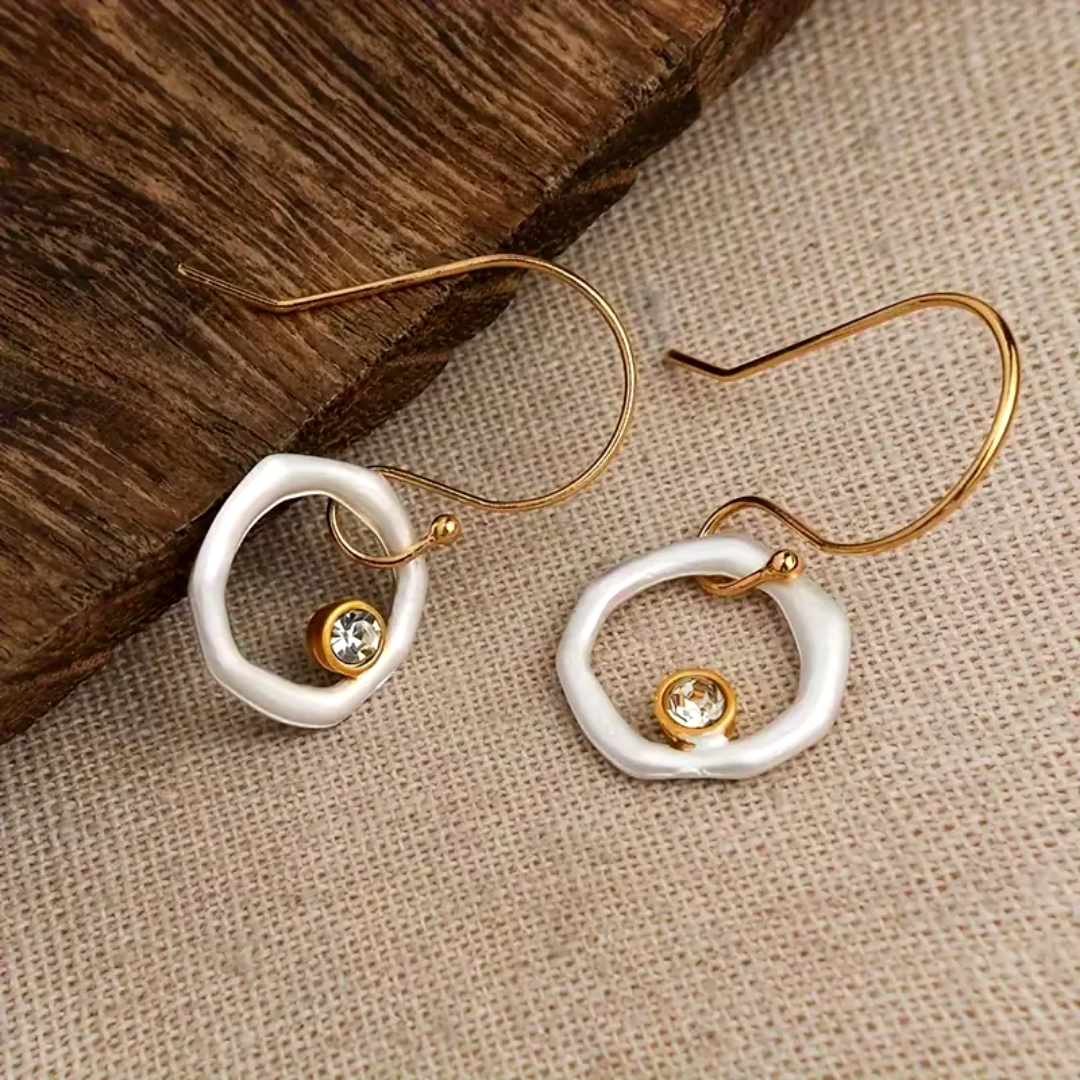Vintage Gold and Silver Zirconia Earrings | Amara