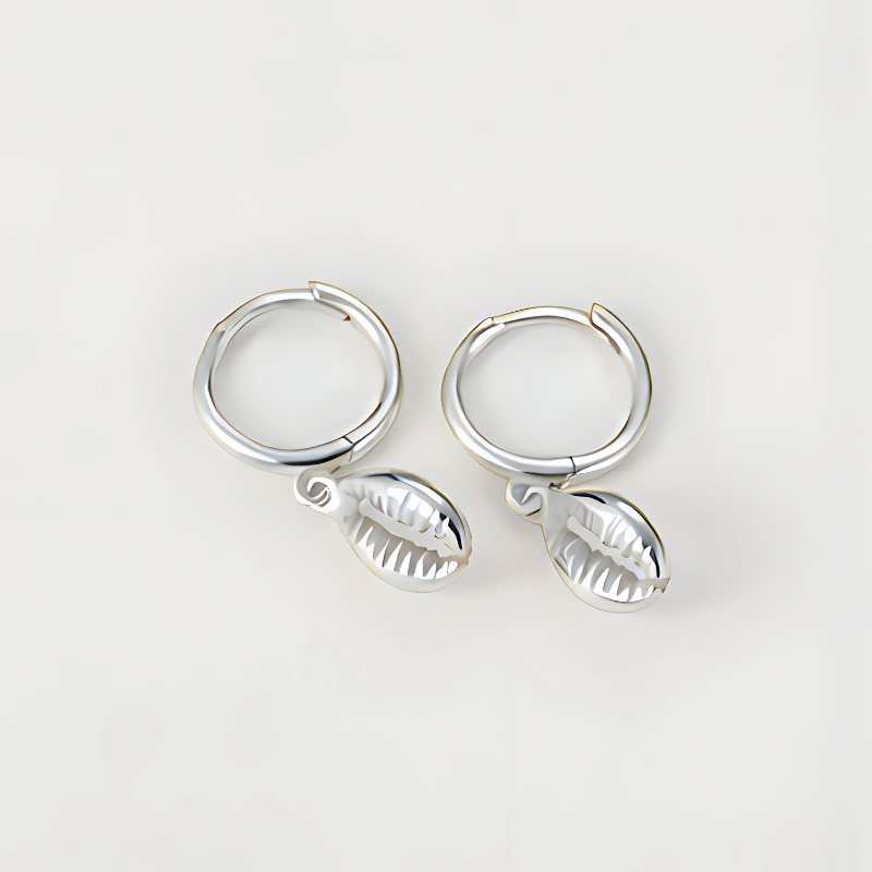 Gold-Plated Shell Hoop Earrings | Mia
