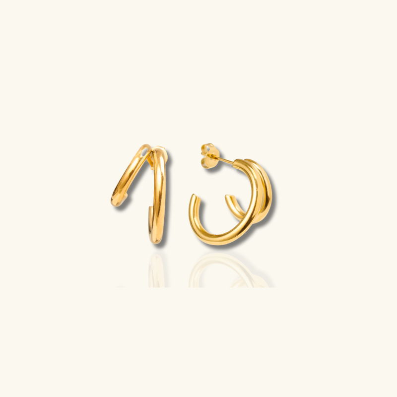 Double Layered Stud Earrings - Avery