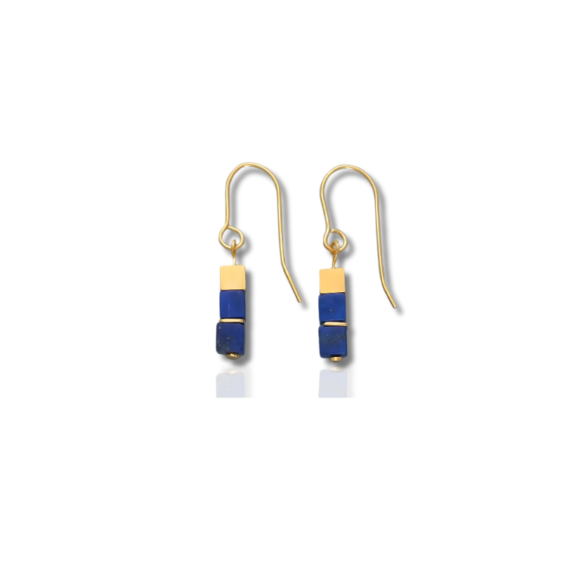 Blue Cube Earrings - Zara