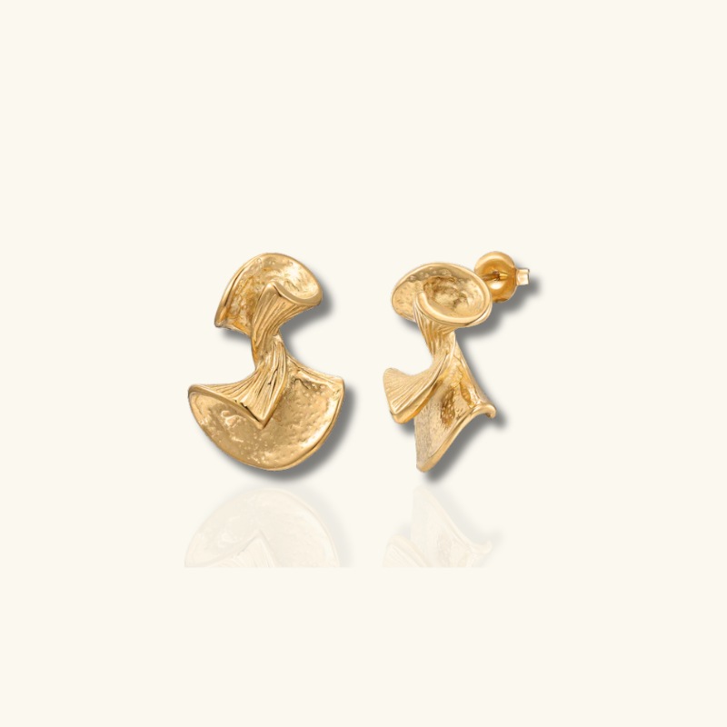 Twisted Drop Earrings Sculpted Design - Elara