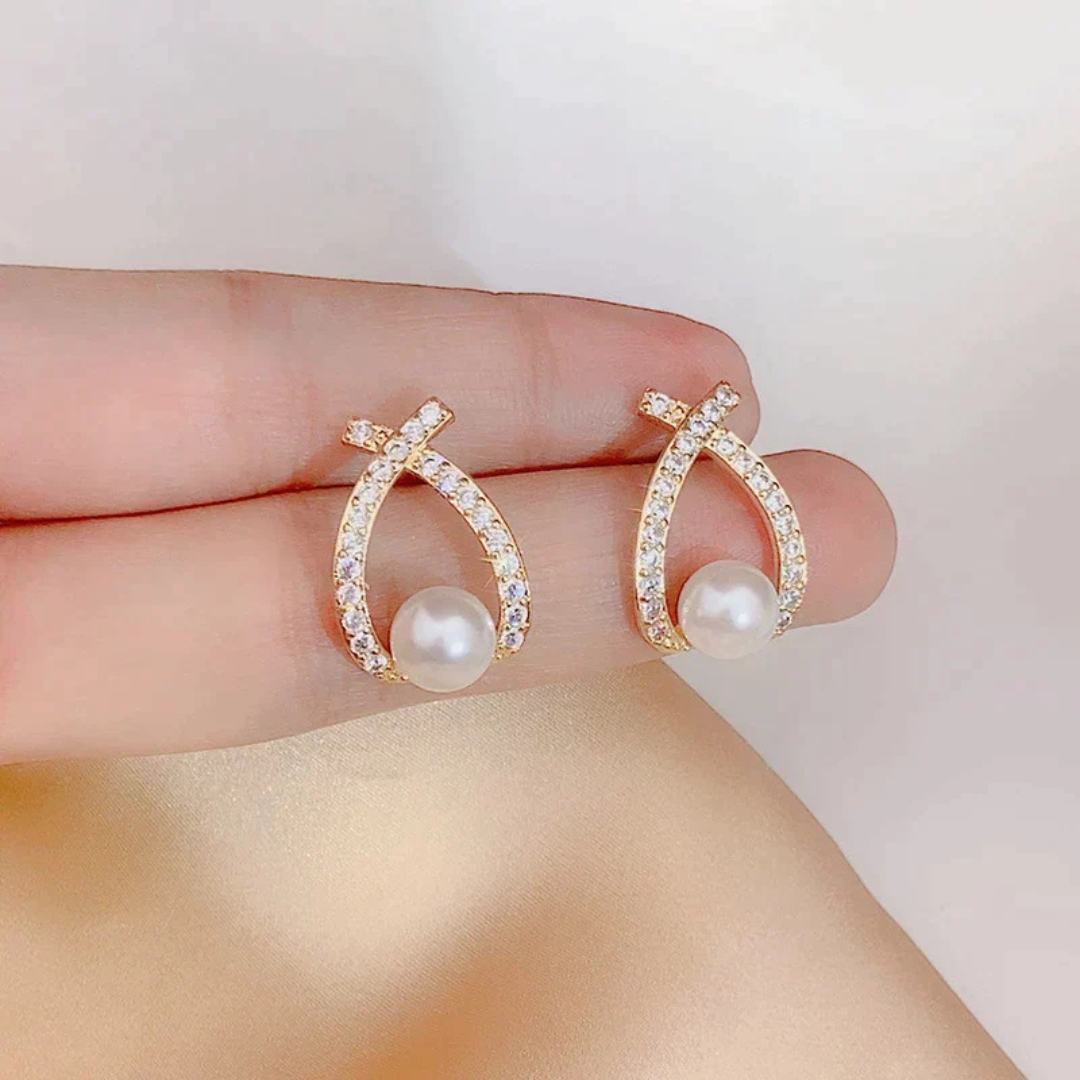 Pearl Earrings with Glitter - Celeste