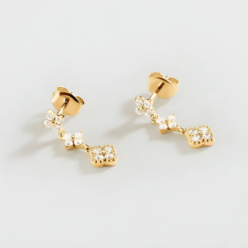 Floral Dangle Charm Earrings – Millie
