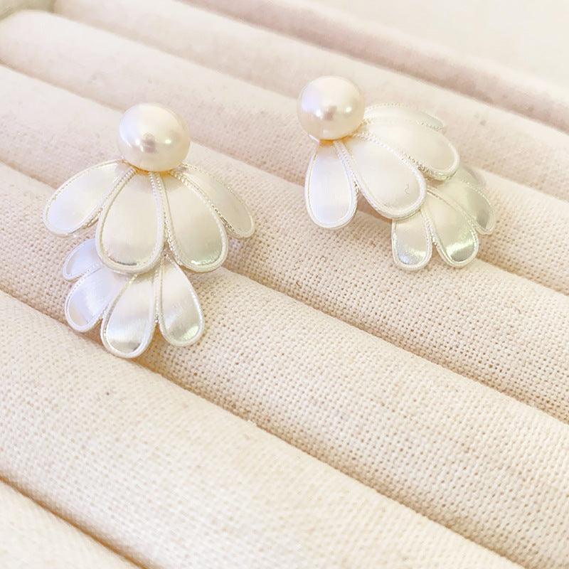 Double-Layered Flower Earrings - Maya