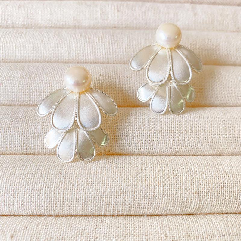 Double-Layered Flower Earrings - Maya