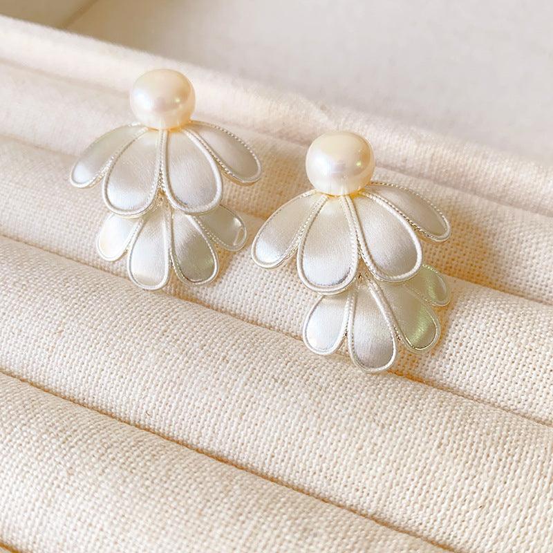 Double-Layered Flower Earrings - Maya