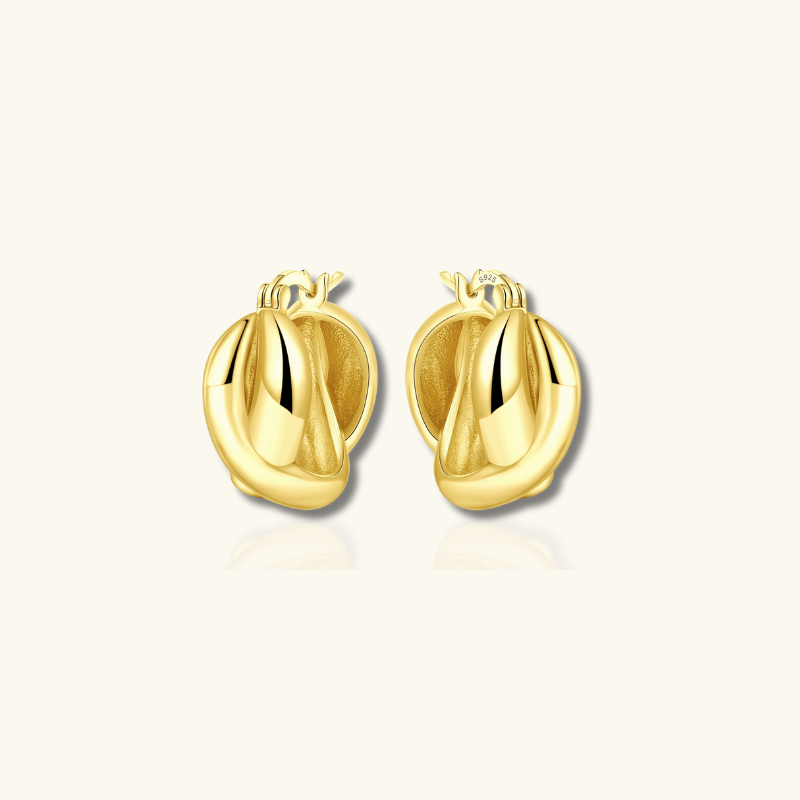 Elegant Woven Gold Hoop Earrings - Madelyn