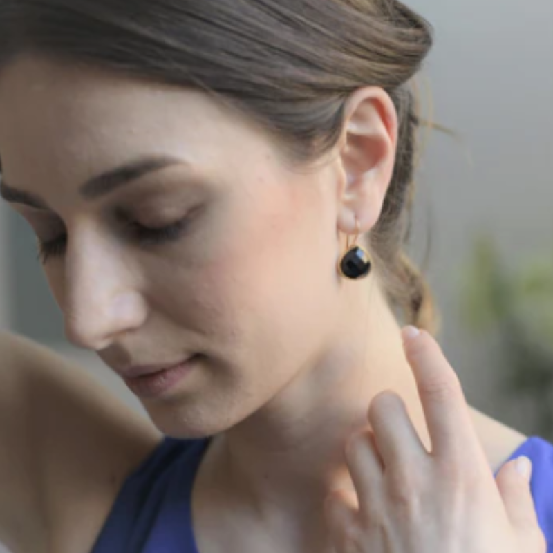 Black Onyx Drop Earrings - Isolde