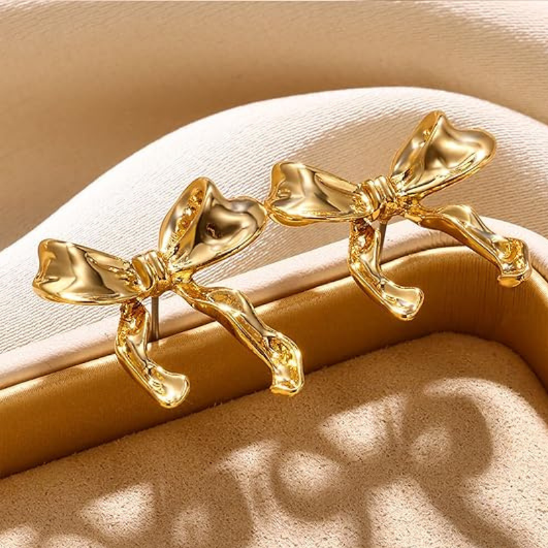 Gold Bow Earrings - Eloise