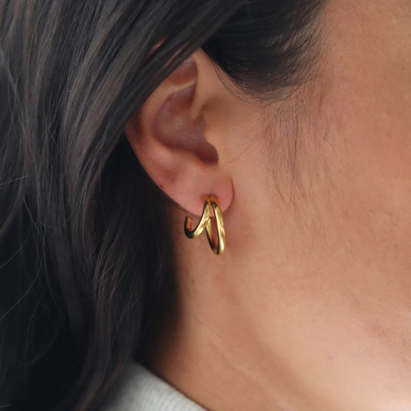 Double Layered Stud Earrings - Avery