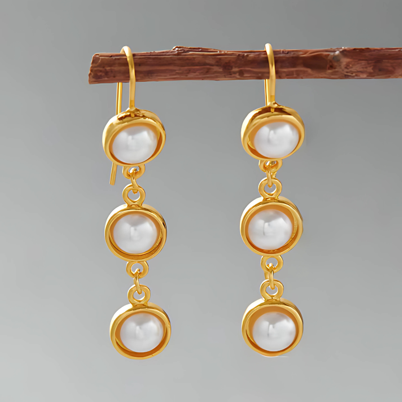 White Pearl Drop Earrings - Seraphina