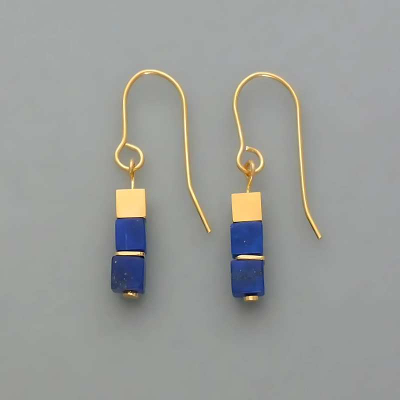 Blue Cube Earrings - Zara