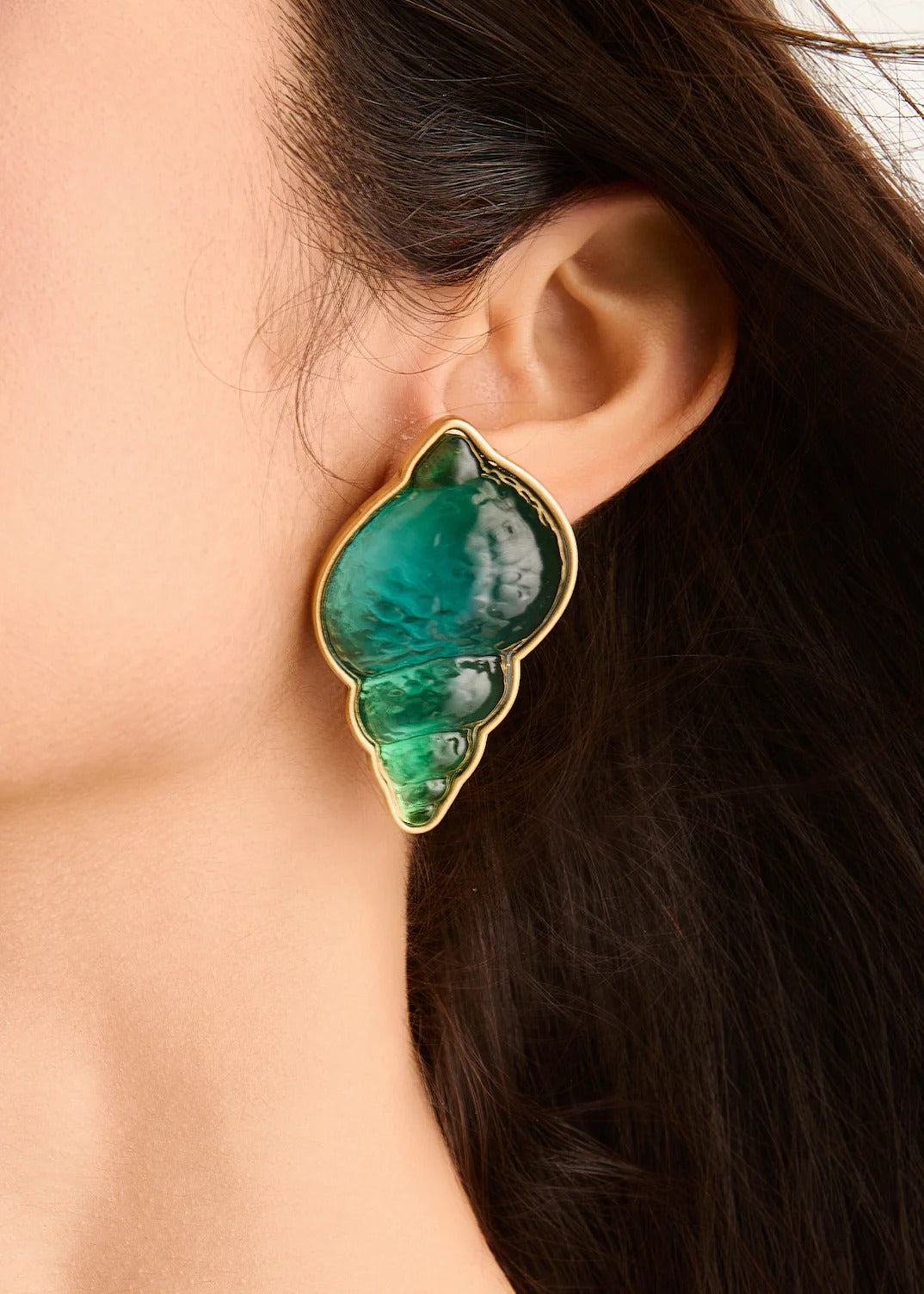 Sea Blue Shell Earrings - Celeste