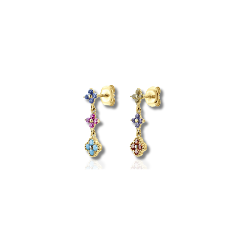 Floral Dangle Charm Earrings – Millie