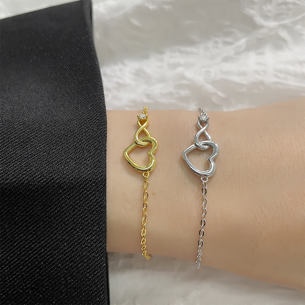 Infinity heart bracelet - Dainty CZ bracelet