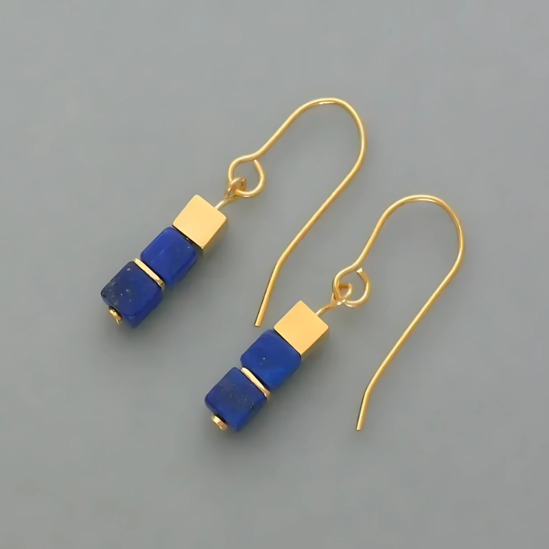 Blue Cube Earrings - Zara