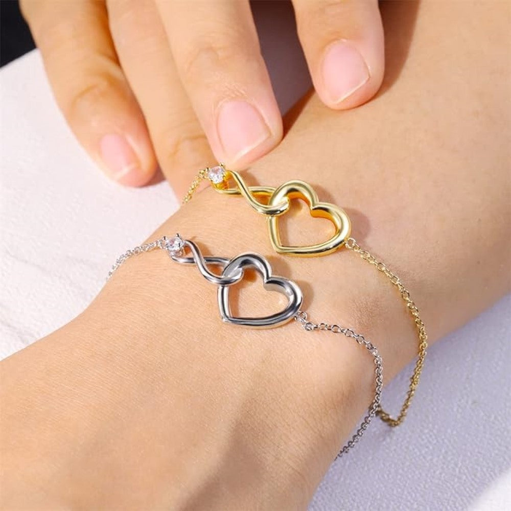 Infinity heart bracelet - Dainty CZ bracelet
