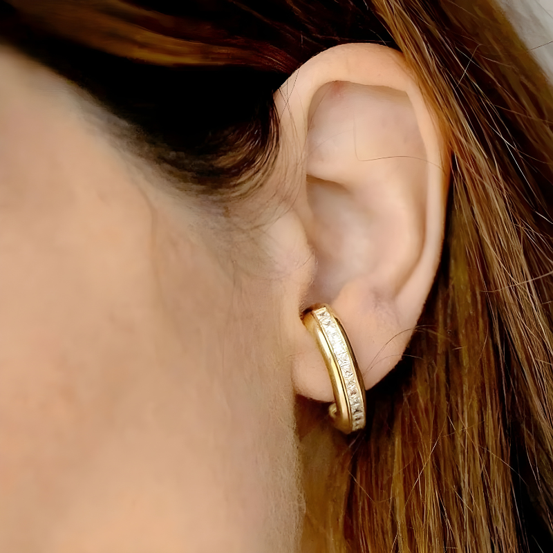 C-Shaped Zirconia Stud Earrings - Avie